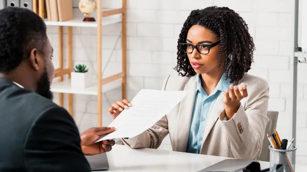 personnel manager taking resume